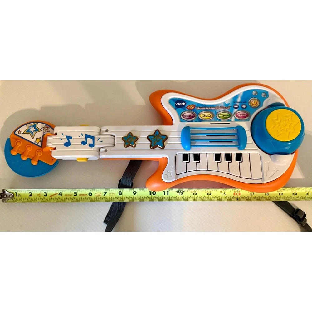 VTech Strum & Jam KidiBand 3-in-1 Guitar Piano Drums Orange White Blue WORKS